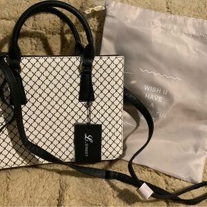 NWT L. Street 2 way bag Crossbody and handbag.  Black and white.